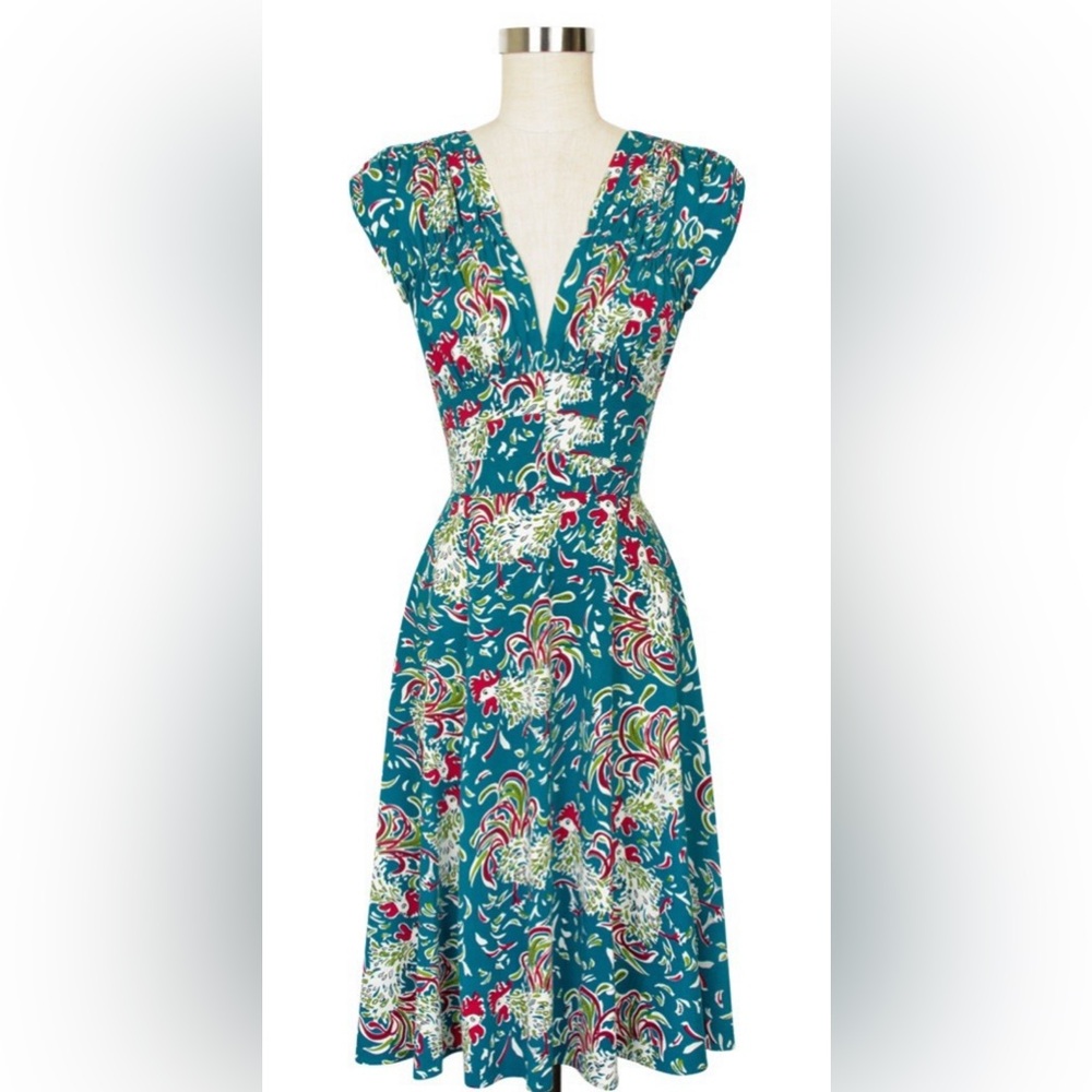 Trashy Diva 1940s dress Vintage reproduction in Ruffled Feathers size 2